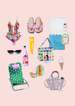 Load image into Gallery viewer, A3 / A2 Peachy day for the beach Poster Print