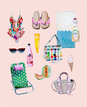 Load image into Gallery viewer, Peachy day for the Beach- Giclee Fine Art Print