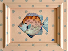 Load image into Gallery viewer, 'Fernado Fish' Original artwork on up-cycled wooden frame