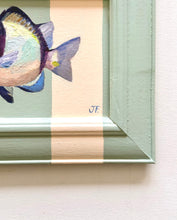 Load image into Gallery viewer, 'Franklin Fish' Original artwork on up-cycled wooden frame