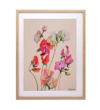 Load image into Gallery viewer, A3 Sweet pea on blush

