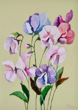 Load image into Gallery viewer, A3 Sweet pea on apple
