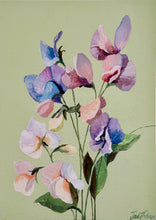 Load image into Gallery viewer, A3 Sweet pea on green
