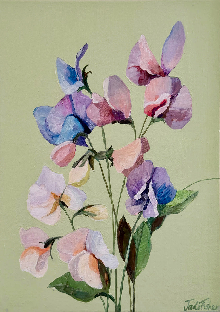 A3 Sweet pea on green