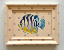 Load image into Gallery viewer, 'Florian Fish' Original artwork on up-cycled wooden frame
