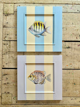 Load image into Gallery viewer, 'Sergeant Major fish' Original artwork on up-cycled wooden frame
