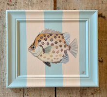 Load image into Gallery viewer, 'Spotty fish' Original artwork on up-cycled wooden frame

