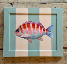Load image into Gallery viewer, 'Morwong' Original artwork on up-cycled wooden frame
