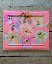 Load image into Gallery viewer, 'The pinkest of Poppies' Original artwork on up-cycled wooden frame
