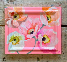 Load image into Gallery viewer, 'Poppies always' Original artwork on up-cycled wooden frame
