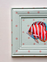 Load image into Gallery viewer, 'Fancy Fish' Original artwork on up-cycled wooden frame
