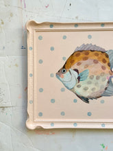 Load image into Gallery viewer, 'Cutie pie fish ' Original artwork on up-cycled wooden frame
