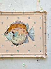 Load image into Gallery viewer, 'Cutie pie fish ' Original artwork on up-cycled wooden frame
