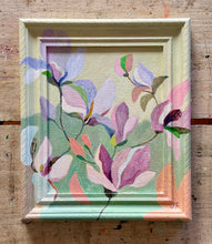 Load image into Gallery viewer, 'Mary's Garden' Original artwork on up-cycled wooden frame
