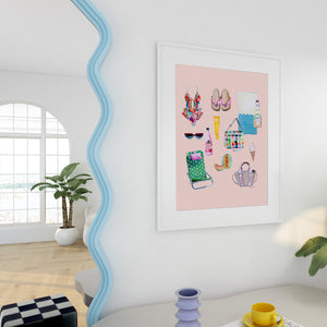 A3 / A2 Peachy day for the beach Poster Print