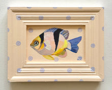 Load image into Gallery viewer, 'Fletcher Fish' Original artwork on up-cycled wooden frame
