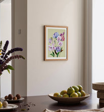 Load image into Gallery viewer, A3 Sweet pea on apple
