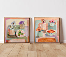 Load image into Gallery viewer, Pears on a Pretty Pink Plate - Giclee Fine Art Print
