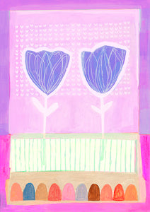 A3 Blue Tulips print