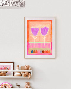A3 Pink Tulips print